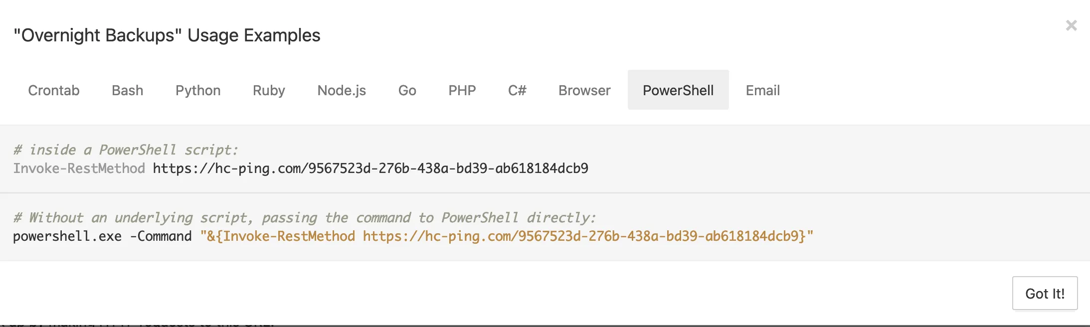 Examples in various programming languages